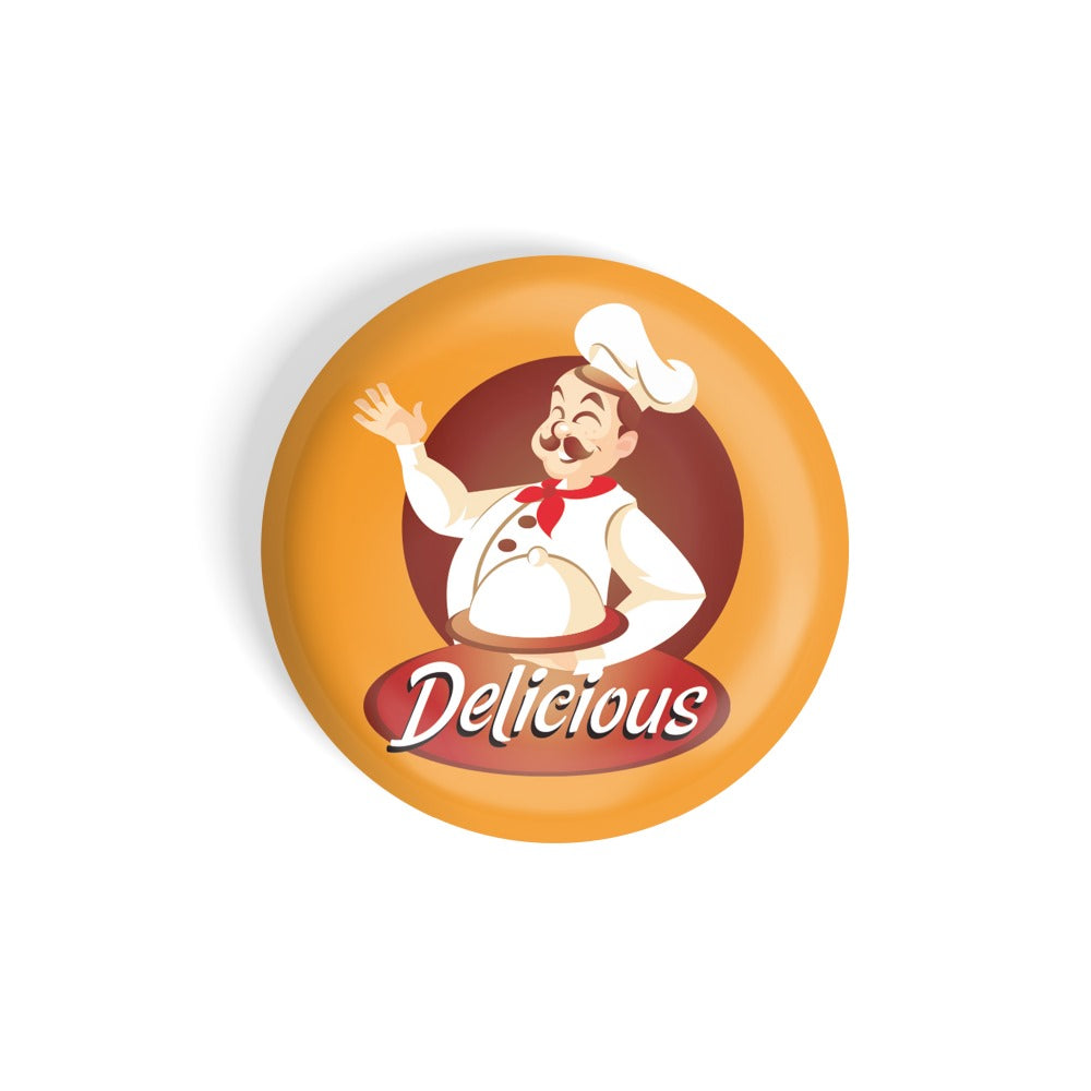 dhcrafts Round Fridge Magnet Orange Food Lovers Delicious Glossy Finish Design Pack of 1 (75 mm)